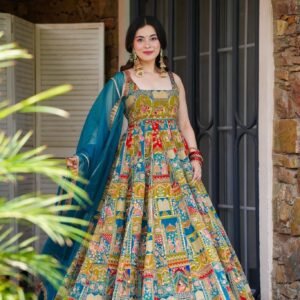 Classic Ethnic Maxi Dress for Festive Occasions