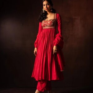 Stunning Red Anarkali for Special Occasions